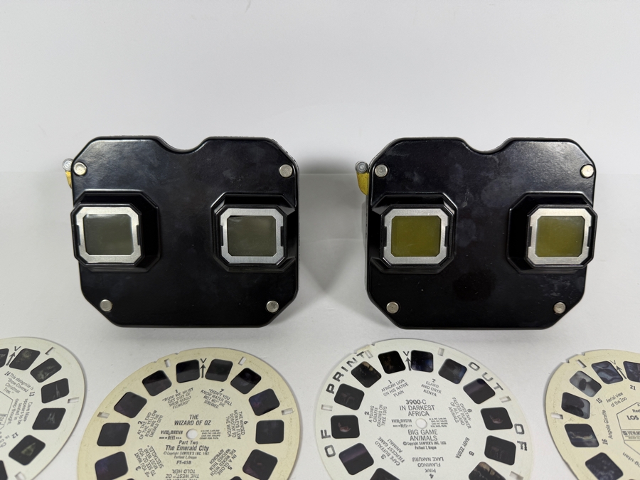Pair of Sawyer's View-Master Reel Viewers with Approximately 48 View-Master Reels - See Photos [Photo 2]
