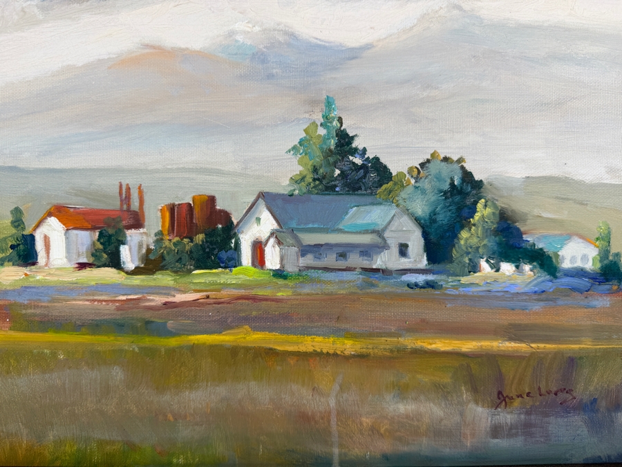 June Long Original Plein Air Oil Painting On Canvas Signed Lower Right 16 X 12 Framed 21 X 17 [Photo 4]