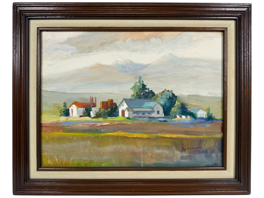 June Long Original Plein Air Oil Painting On Canvas Signed Lower Right 16 X 12 Framed 21 X 17 [Photo 2]