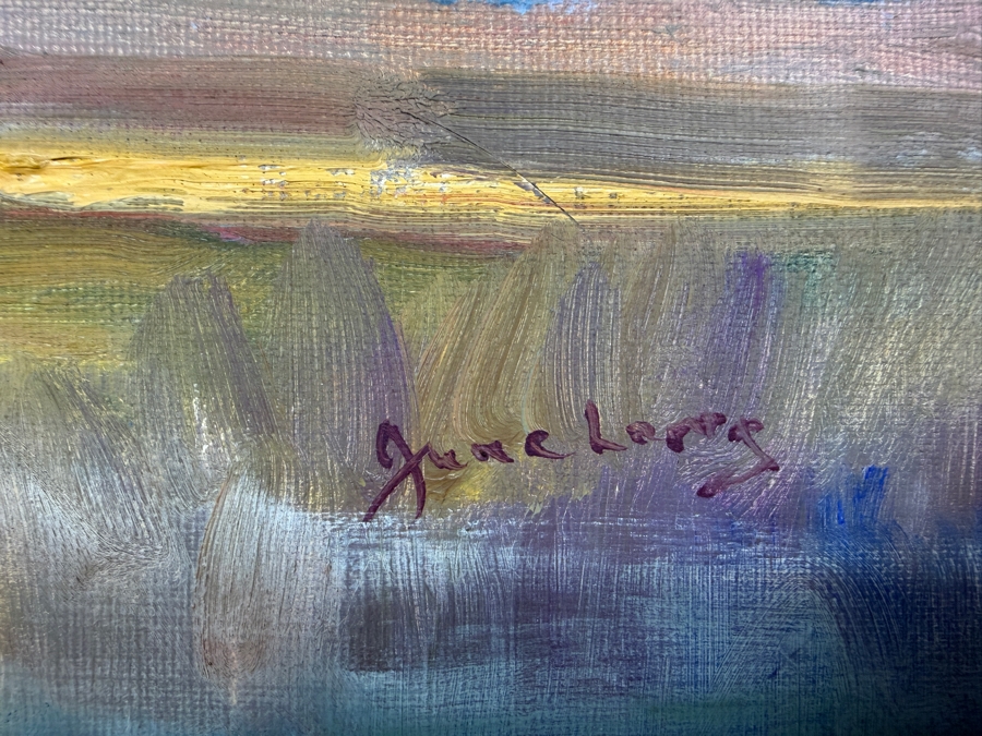 June Long Original Plein Air Oil Painting On Canvas Signed Lower Right 16 X 12 Framed 21 X 17 [Photo 5]