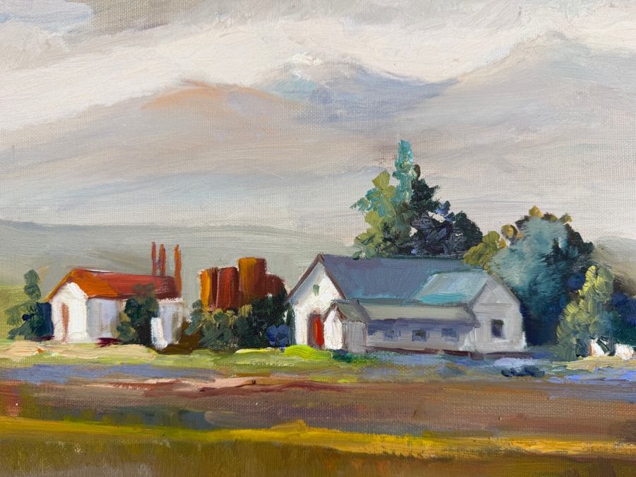 June Long Original Plein Air Oil Painting On Canvas Signed Lower Right 16 X 12 Framed 21 X 17 [Photo 6]