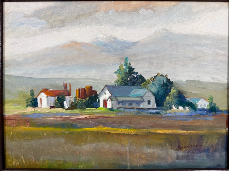 June Long Original Plein Air Oil Painting On Canvas Signed Lower Right 16 X 12 Framed 21 X 17 [Photo 3]