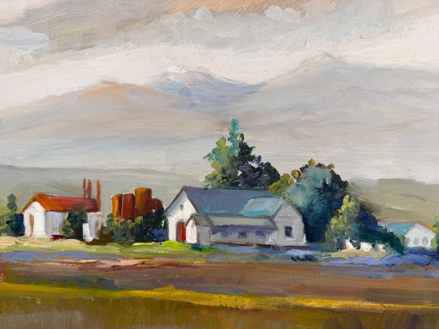 June Long Original Plein Air Oil Painting On Canvas Signed Lower Right 16 X 12 Framed 21 X 17 [Photo 7]