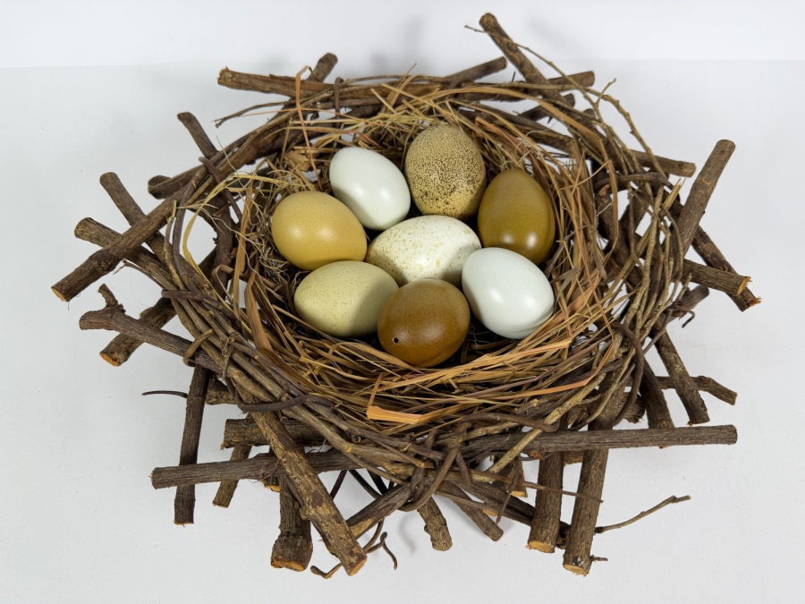 Decorative Twig Bird Nest With Eggs 14W X 5H [Photo 2]