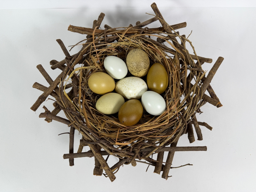 Decorative Twig Bird Nest With Eggs 14W X 5H [Photo 4]