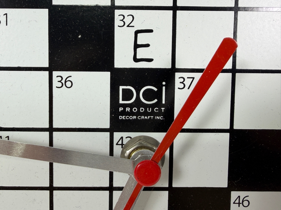 DCi Product Decor Craft Inc Crossword Puzzle Quartz Wall Clock 11.25W X 11.5H [Photo 2]