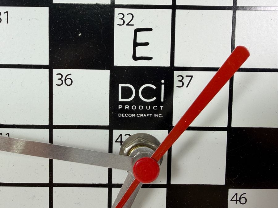 DCi Product Decor Craft Inc Crossword Puzzle Quartz Wall Clock 11.25W X 11.5H [Photo 3]