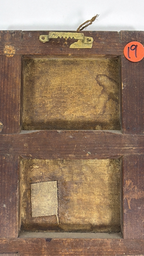 Antique Original Mexican Retablo Painting On Canvas Depicting Our Lady Of Guadalupe, The Virgin Mary 5.5 X 8 [Photo 8]