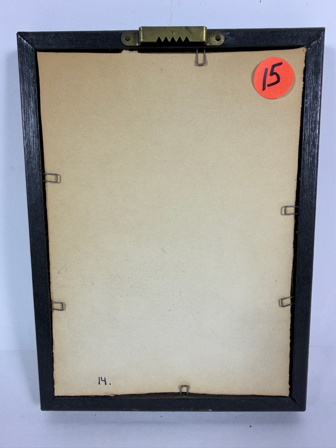 Antique Original Mexican Retablo Painting On Tin Featuring A Saint Holding The Christ Child 5 X 7 Framed 6 X 8 [Photo 11]