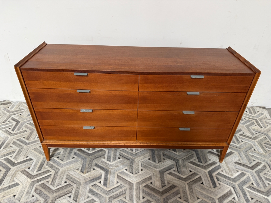 Mid-Century Modern 8-Drawer Chest Of Drawers Dresser With Freestanding 2-Drawer Mirror By Cavalier Corporation Chattanooga, TN Dresser Measures 56W X 18D X 32.5H [Photo 5]