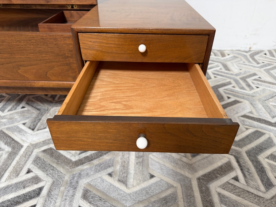 Mid-Century Modern Kipp Stewart and Stewart MacDougall 'Declaration' Coffee Table for Drexel that Features a Functional Walnut Top that Lifts to Reveal Storage With Original Box 46W X 32D X 16H [Photo 7]