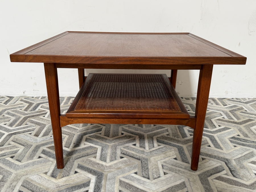 Mid-Century Modern Walnut Drexel Declaration End Table Designed by Kipp Stewart 30W X 30D X 20H [Photo 7]