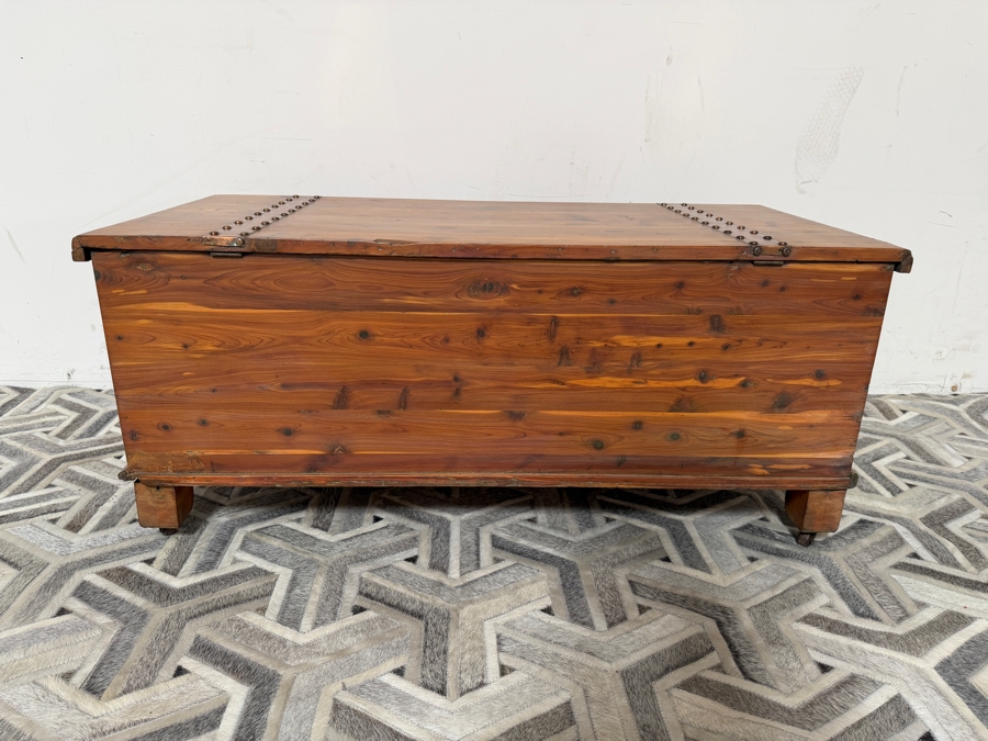 Vintage Cedar Blanket Chest With Copper Straps 43W X 20D X 18.5H [Photo 10]