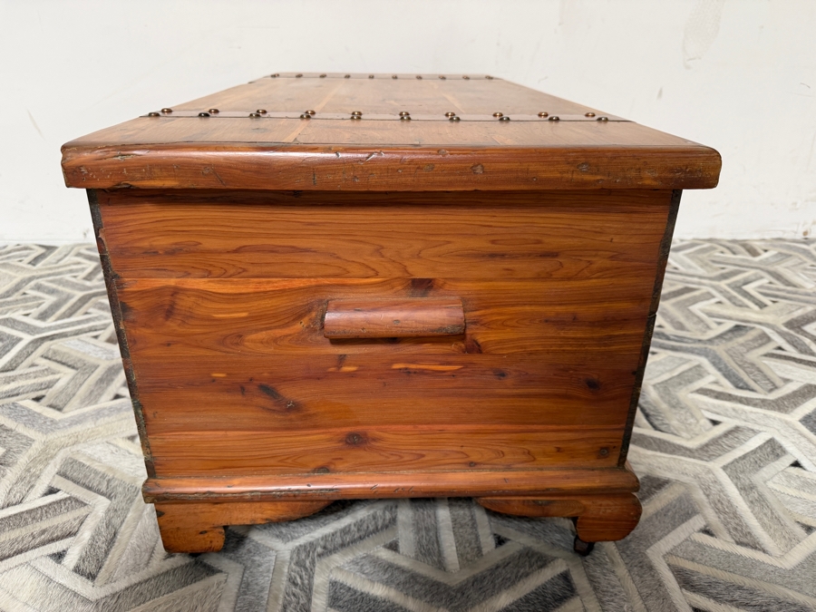 Vintage Cedar Blanket Chest With Copper Straps 43W X 20D X 18.5H [Photo 9]