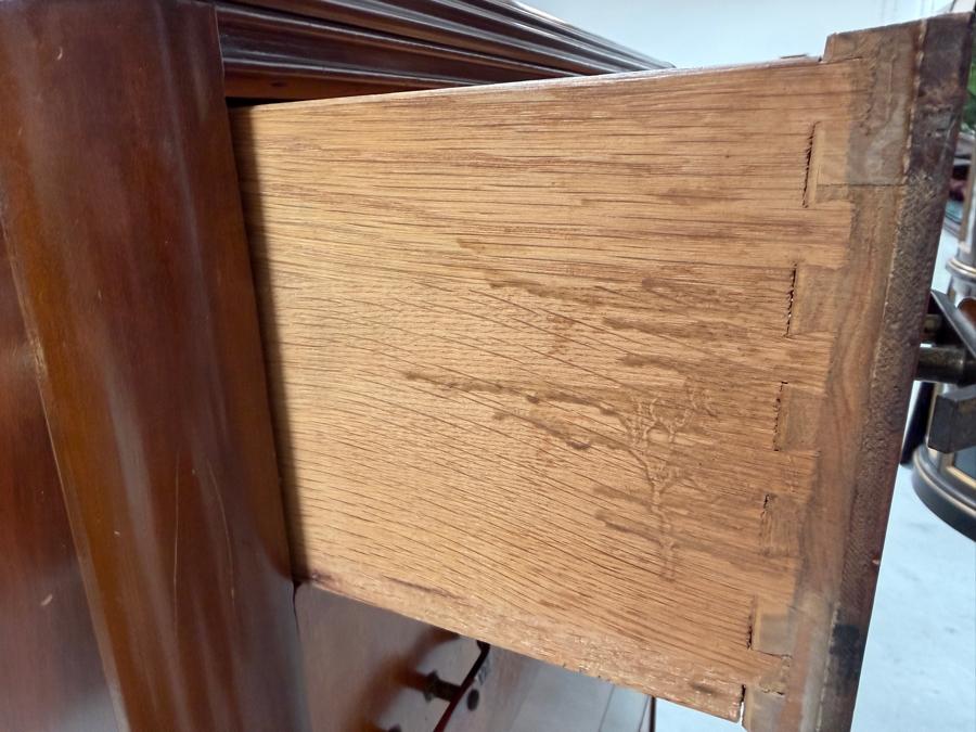 Vintage 1930s Art Deco 5-Drawer Waterfall Highboy Chest Of Drawers Dresser 35W X 19D X 51.5H [Photo 7]