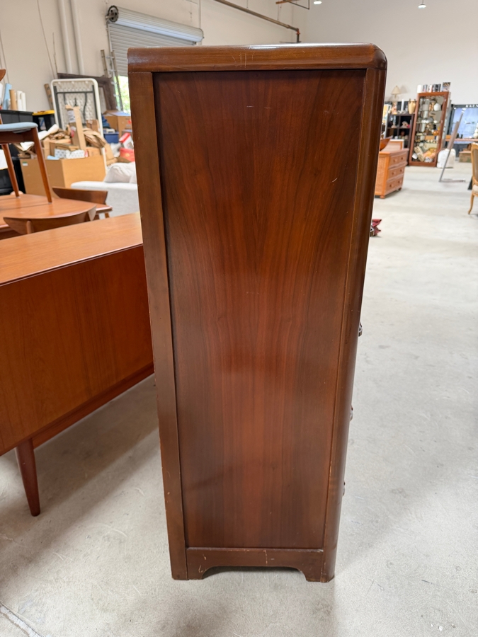 Vintage 1930s Art Deco 5-Drawer Waterfall Highboy Chest Of Drawers Dresser 35W X 19D X 51.5H [Photo 9]