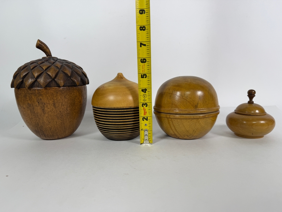 Collection Of Four Handcrafted Wooden Boxes from 4'H to 7.5'H [Photo 15]