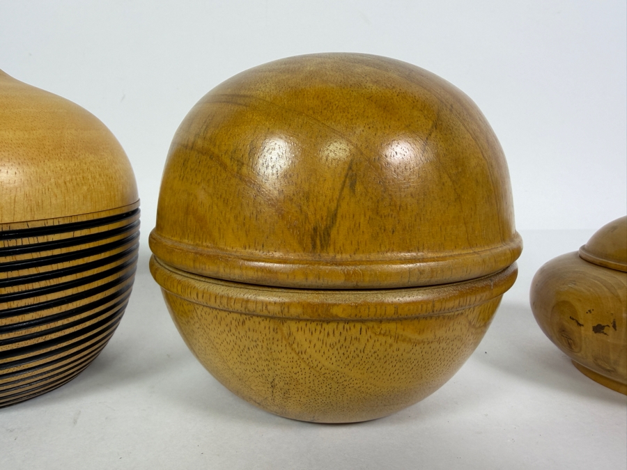 Collection Of Four Handcrafted Wooden Boxes from 4'H to 7.5'H [Photo 5]