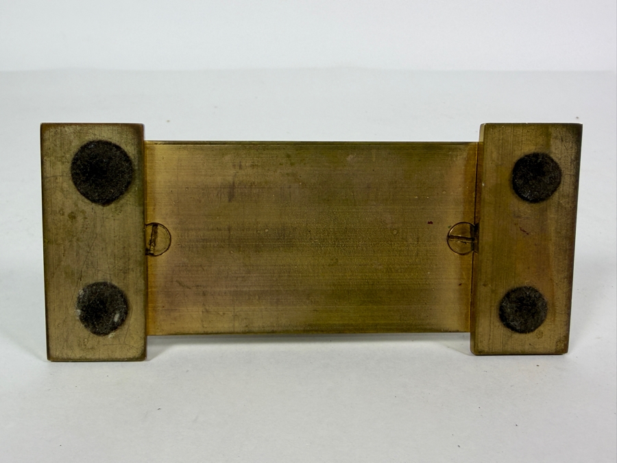 Vintage Elgin Art Deco 8 Days Desk Clock with a Round Brass Case 5.25W X 2.25D X 3.5H [Photo 8]
