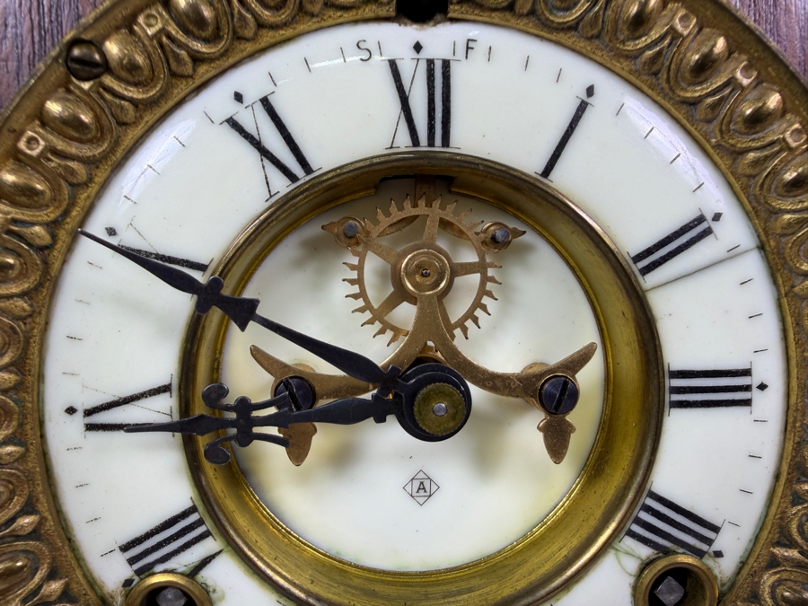 Antique Ansonia 'Henley' 8-day Shelf Mantel Clock Working 8W X 4D X 12.5H [Photo 4]
