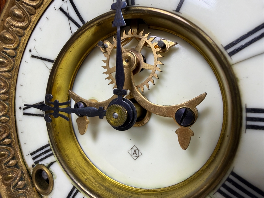 Antique Ansonia 'Henley' 8-day Shelf Mantel Clock Working 8W X 4D X 12.5H [Photo 12]