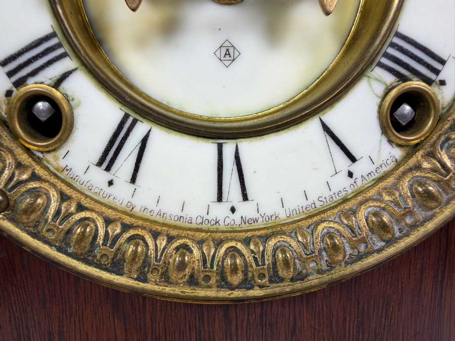 Antique Ansonia 'Henley' 8-day Shelf Mantel Clock Working 8W X 4D X 12.5H [Photo 3]