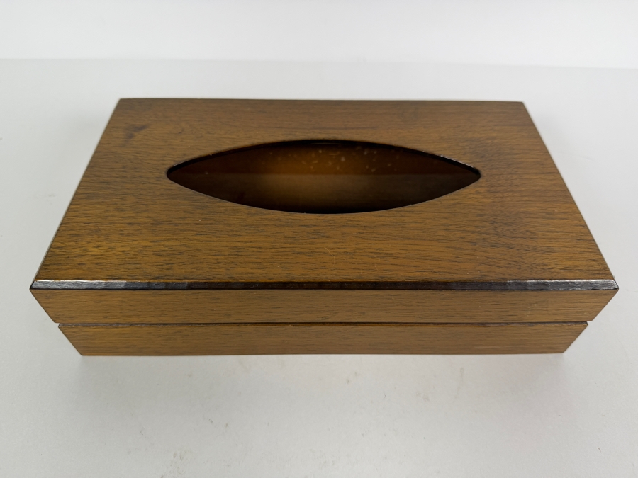 Mid-century Modern 'Gruvwood' Tissue Box made by National Products of Louisville, KY 11W X 6D X 3H [Photo 3]