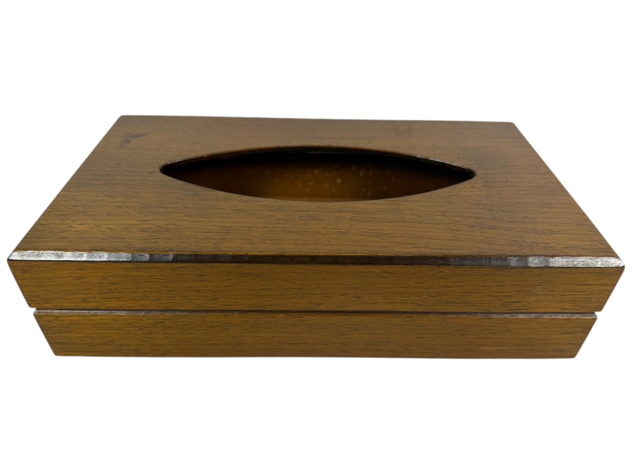 Mid-century Modern 'Gruvwood' Tissue Box made by National Products of Louisville, KY 11W X 6D X 3H