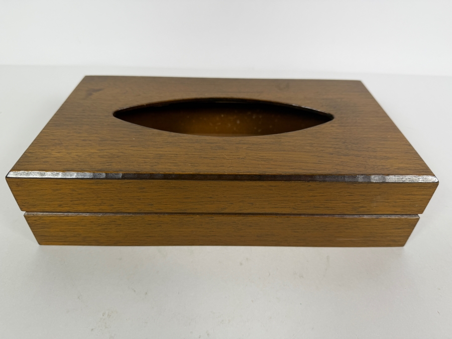 Mid-century Modern 'Gruvwood' Tissue Box made by National Products of Louisville, KY 11W X 6D X 3H [Photo 2]