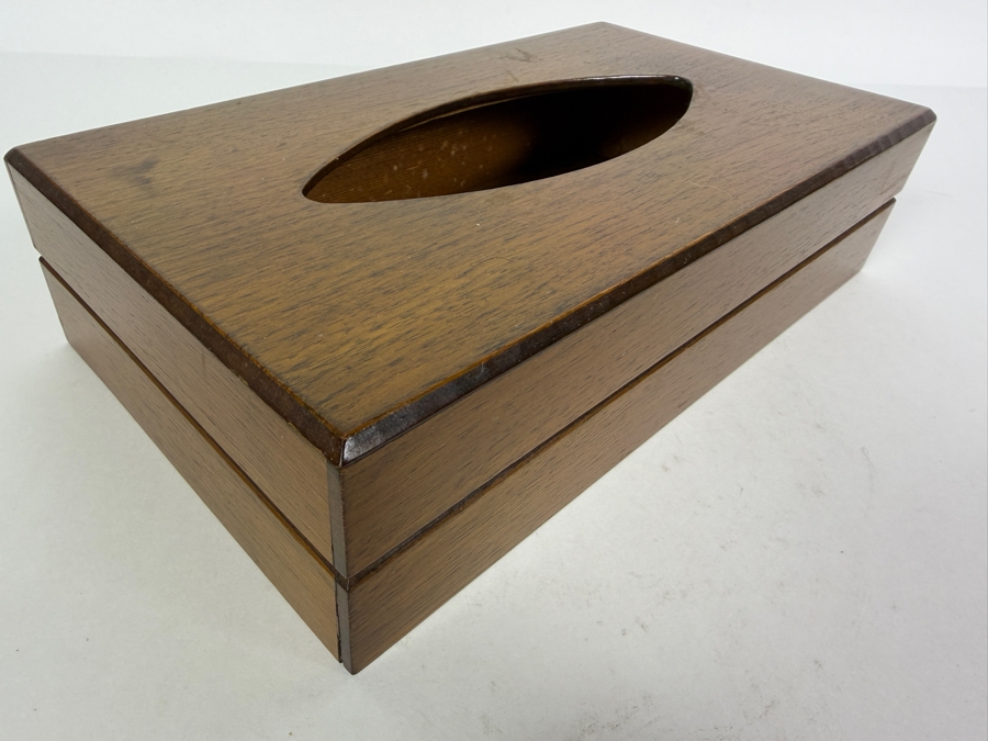 Mid-century Modern 'Gruvwood' Tissue Box made by National Products of Louisville, KY 11W X 6D X 3H [Photo 6]