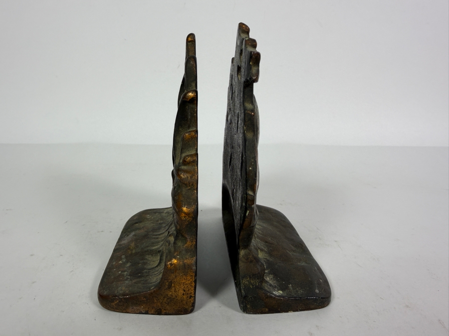 Pair Of Vintage Copper Spanish Galleon Ship Bookends 5W X 5.5H [Photo 6]