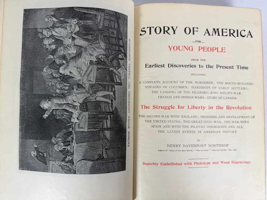 Antique 1899 Hardcover Book Story Of America for Young People from the Earliest Discoveries to the Present Time [Photo 2]