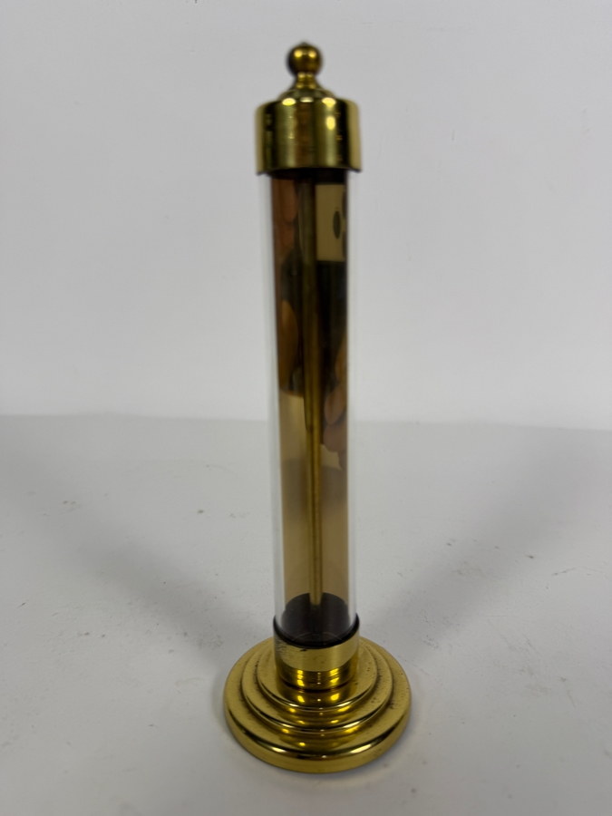 Vintage Conant Custom Brass Tabletop Thermometer 7.5H [Photo 4]