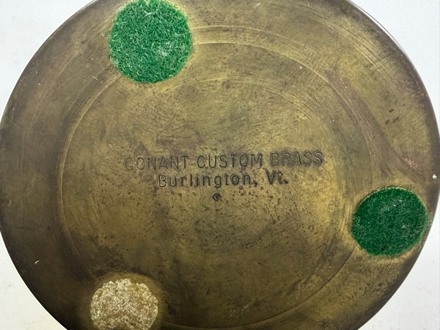 Vintage Conant Custom Brass Tabletop Thermometer 7.5H [Photo 5]