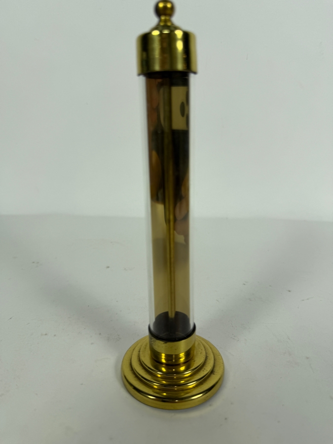 Vintage Conant Custom Brass Tabletop Thermometer 7.5H [Photo 3]