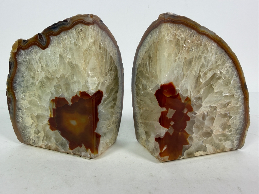 Natural Polished Agate Bookends 5'H [Photo 3]