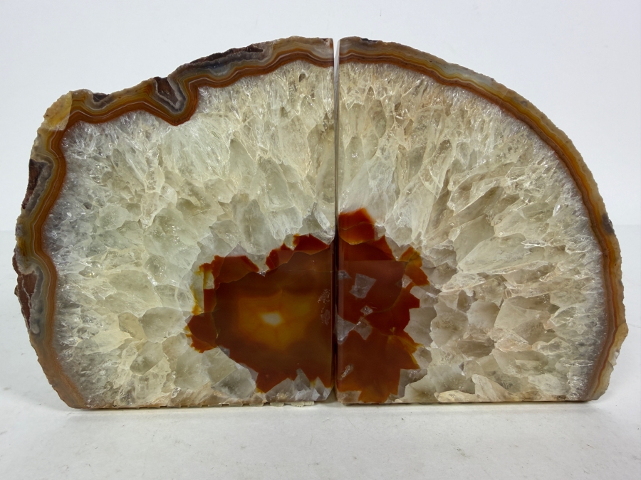 Natural Polished Agate Bookends 5'H [Photo 2]