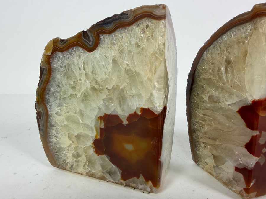 Natural Polished Agate Bookends 5'H [Photo 5]