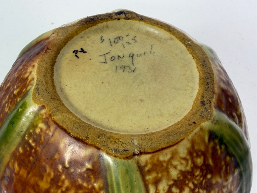Vintage 1931 Roseville Pottery Jonquil Jardiniere 5.25H [Photo 7]
