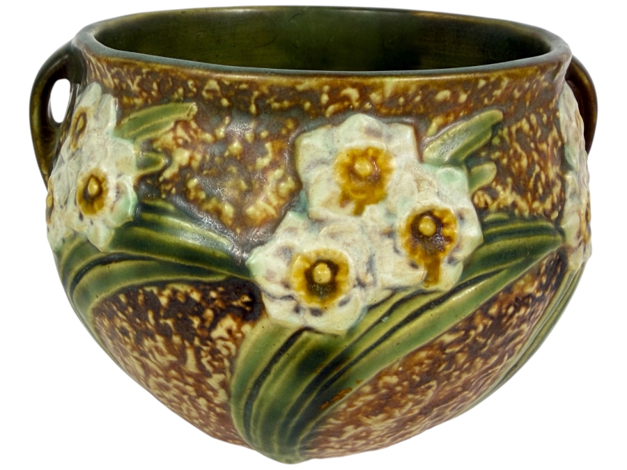 Vintage 1931 Roseville Pottery Jonquil Jardiniere 5.25H