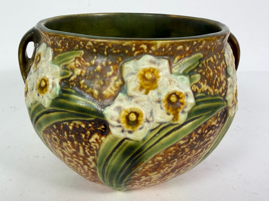 Vintage 1931 Roseville Pottery Jonquil Jardiniere 5.25H [Photo 2]