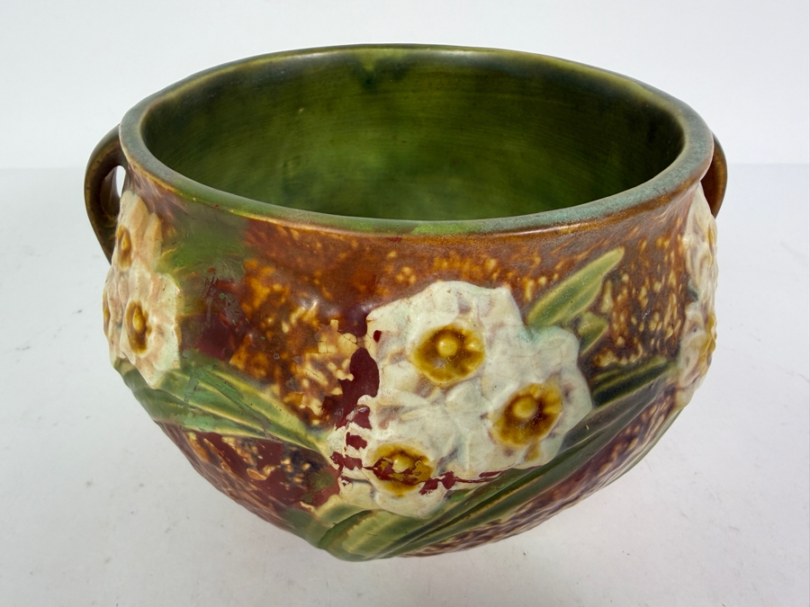 Vintage 1931 Roseville Pottery Jonquil Jardiniere 5.25H [Photo 4]