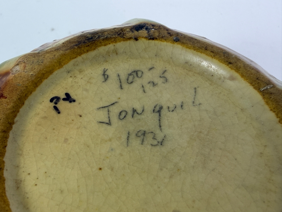 Vintage 1931 Roseville Pottery Jonquil Jardiniere 5.25H [Photo 8]