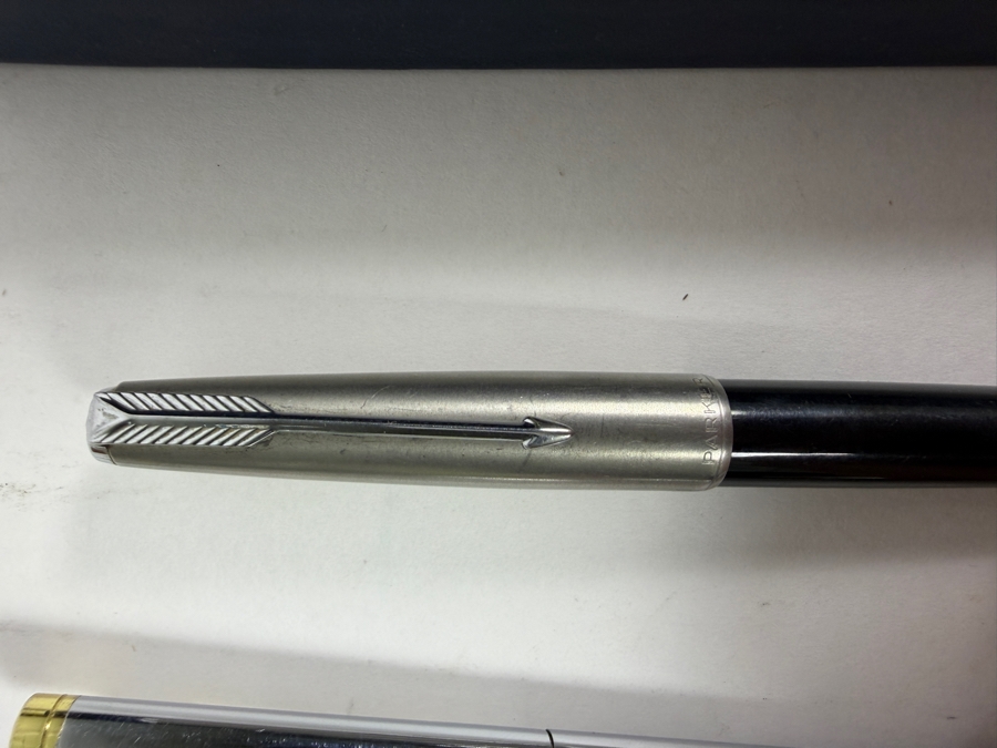 New Cross Chrome Ballpoint Pen and Mechanical Pencil Set With Rockwell Logo Branding, Parker Fountain Pen and Pierre Cardin Ballpoint Pen [Photo 9]