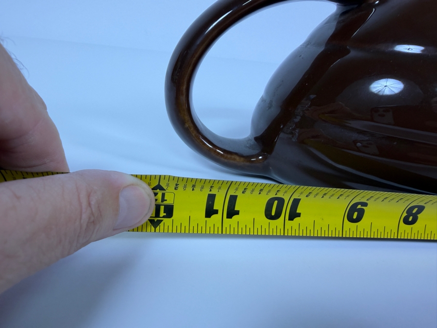 Vintage Art Deco Bauer Pottery Brown Aladdin Ceramic Teapot Made In USA 12'W X 5.5'H [Photo 4]