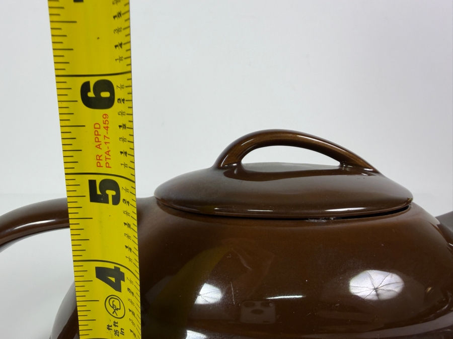 Vintage Art Deco Bauer Pottery Brown Aladdin Ceramic Teapot Made In USA 12'W X 5.5'H [Photo 5]