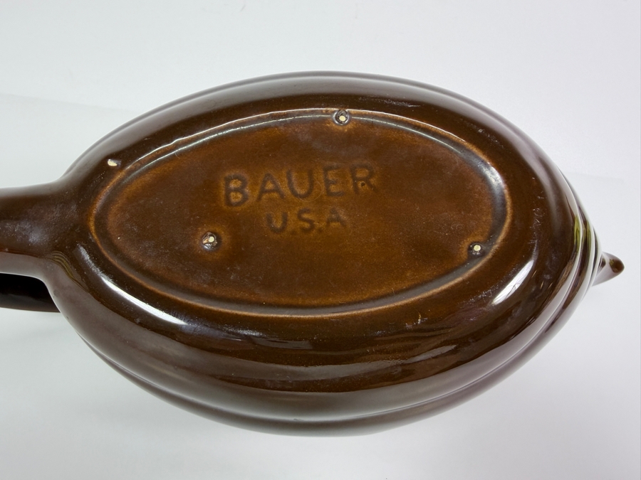 Vintage Art Deco Bauer Pottery Brown Aladdin Ceramic Teapot Made In USA 12'W X 5.5'H [Photo 3]