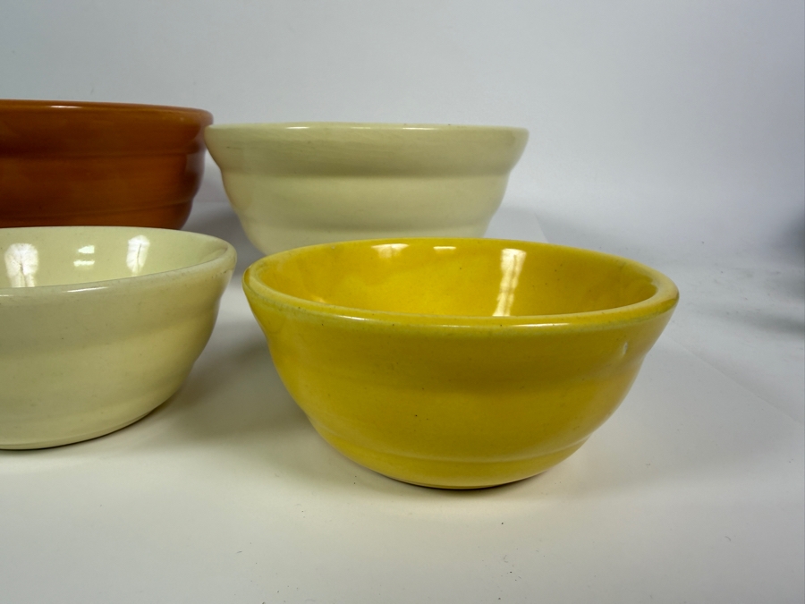 Collection Of Vintage Bauer Pottery Ring Ware Multicolor Ceramic Nesting Mixing Bowls Made In USA 3.5' - 9.5'W [Photo 6]