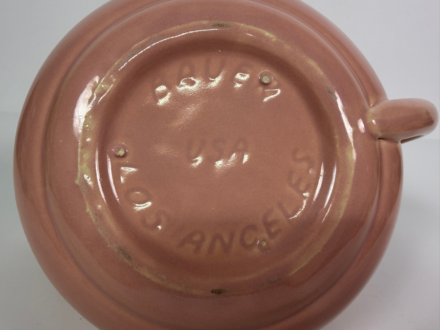 Vintage Bauer Pottery Pink Ring Ware Ceramic Ice Lip Beverage Pitcher Made In USA 5.5'H [Photo 5]