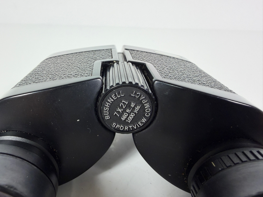 Vintage Bushnell Sportview Compact 7x21 Binoculars With Textured Black Grips And Neck Strap and Case [Photo 2]